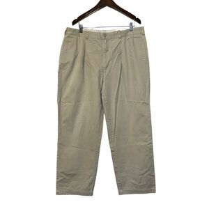 Polo Ralph Lauren Pants Men's 40x30 Khaki Chino Pleated Cotton Andrew Pant